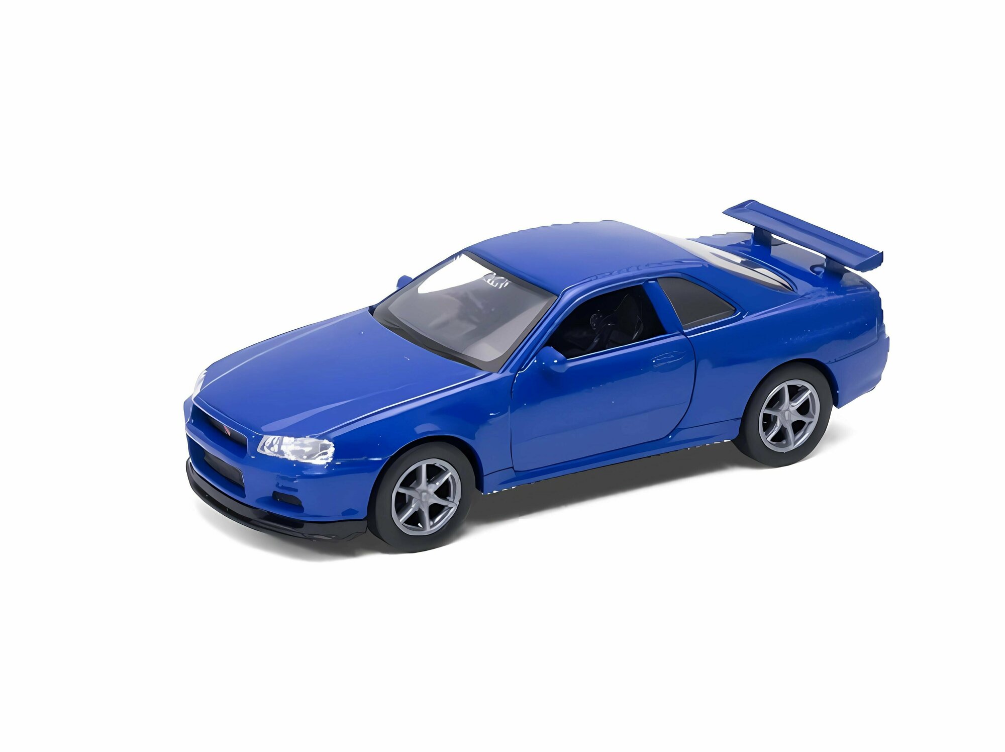 Машинка NISSAN SKYLINE GT-R R34 / модель машины 1:38 с пружинным механизмом / Синий