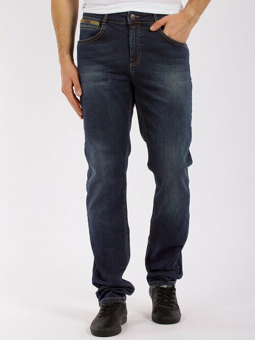 Джинсы Pantamo Jeans, прямой силуэт, средняя посадка, стрейч, размер 38, синий