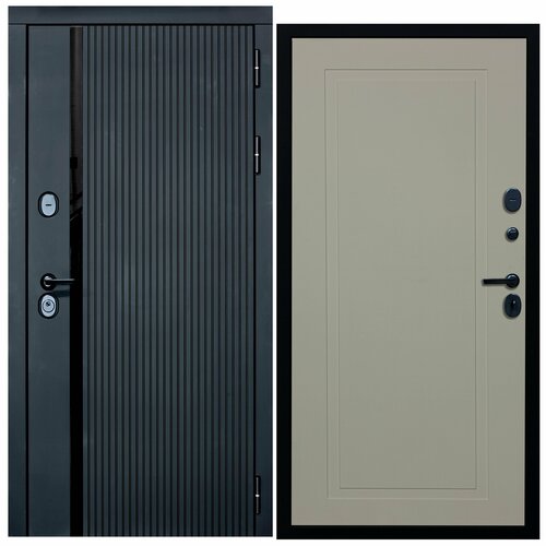 Дверь входная металлическая DIVA ДХ-46 2050x860 Правая Черный кварц - Н10 Софт шампань, тепло-шумоизоляция, антикоррозийная защита для квартиры дверь входная металлическая diva дх 30 2050x860 правая серый софт н10 белый софт тепло шумоизоляция антикоррозийная защита для квартиры