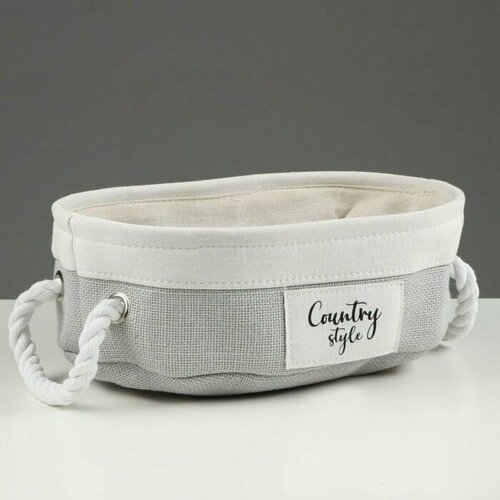 Корзина стеллажная с ручками Кантри 320 х 220 х 100 мм серый 2000₽