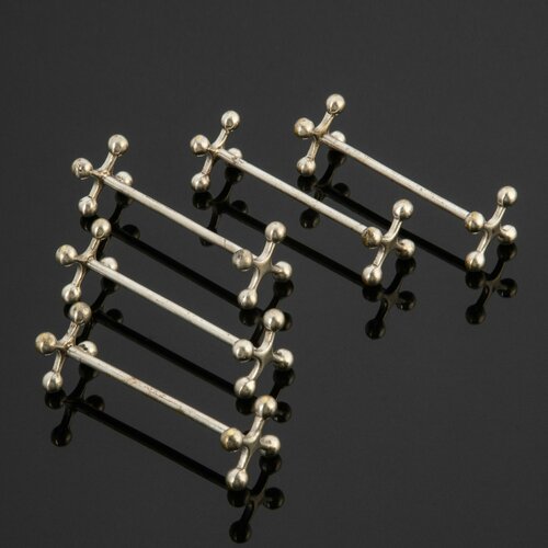 Набор подставок для столовых приборов (5 шт.), металл, серебрение