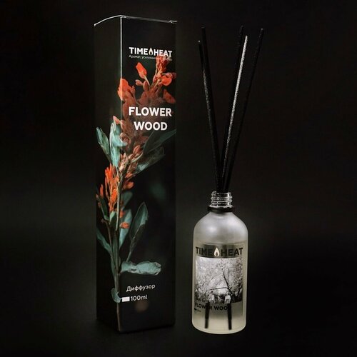 Ароматический диффузор для дома с палочками | FLOWER WOOD | 100ml | Цветочное дерево | TIME HEAT