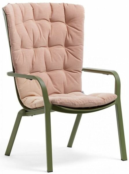 Лаунж-кресло пластиковое с подушкой Nardi Folio агава 003/4030016/3630001066 розовый