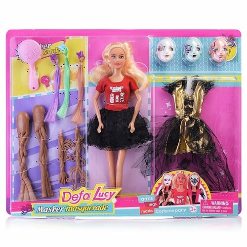 Кукла шарнирная DEFA Lucy Кукла с аксессуарами, в коробке, пластик (8411) кукла с аксессуарами