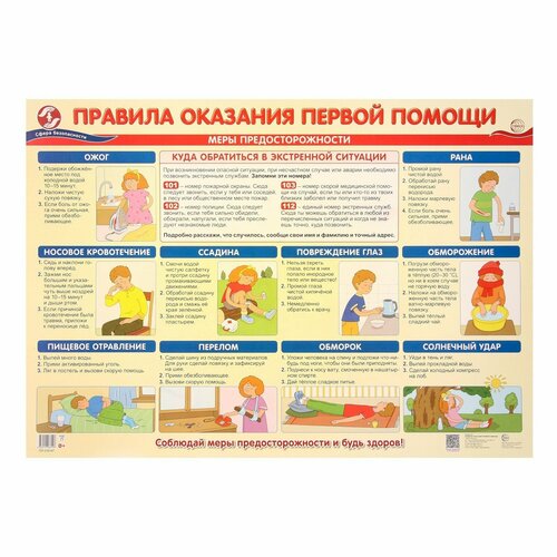 фото Плакат "правила оказания первой помощи" а2 россия