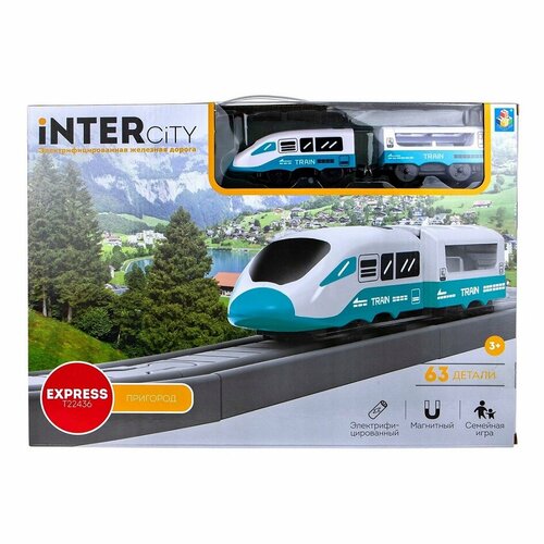 1Toy Игровой набор 1Toy InterCity Express Железная дорога Пригород 63 детали Т22436