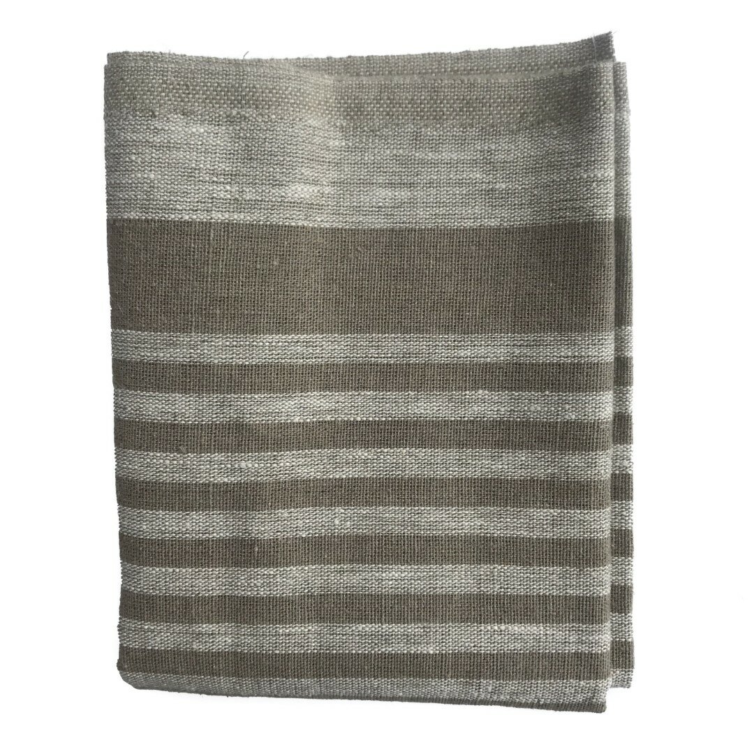 Подстилка для сауны Linen Steam Капучино (50х160 см бежевая полоска 100% лён)