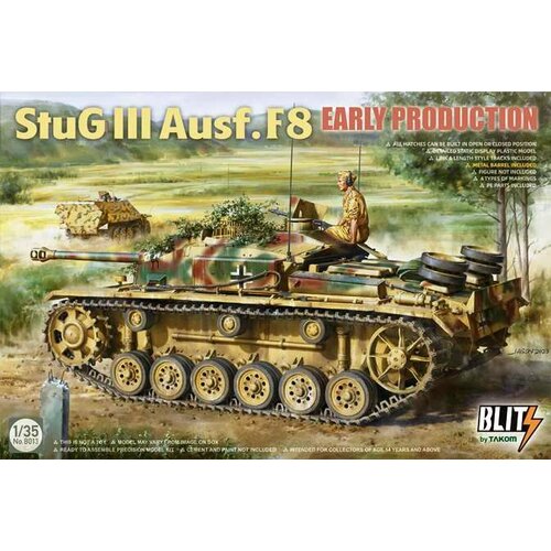 8013 Takom Самоходное орудие Stug III Ausf. F8 (ранняя версия) 1/35 2101 takom bergepanther ausf a assebled by demag 1 35