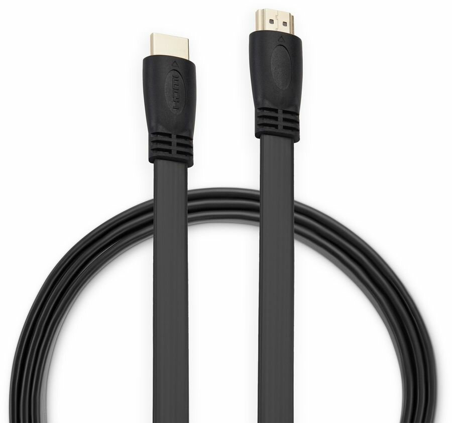 Кабель аудио-видео Buro HDMI 1.4 Flat, HDMI (m) - HDMI (m) , ver 1.4, 2м, FLAT, черный [bhp hdmi 2]