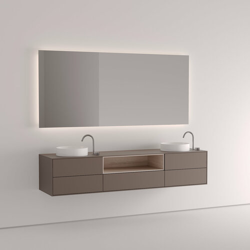 Тумба подвесная под 2 раковины 120 см. Vivomobili GRIGIO LONDRA