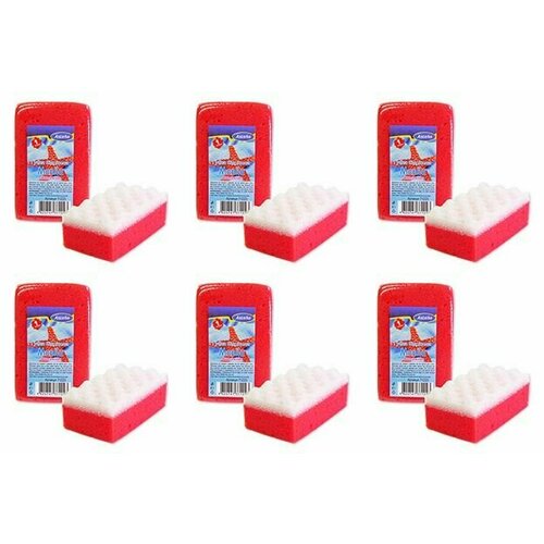 Antella Губка для тела MANILA с массажным слоем 14х9х5,5см, 6 шт.