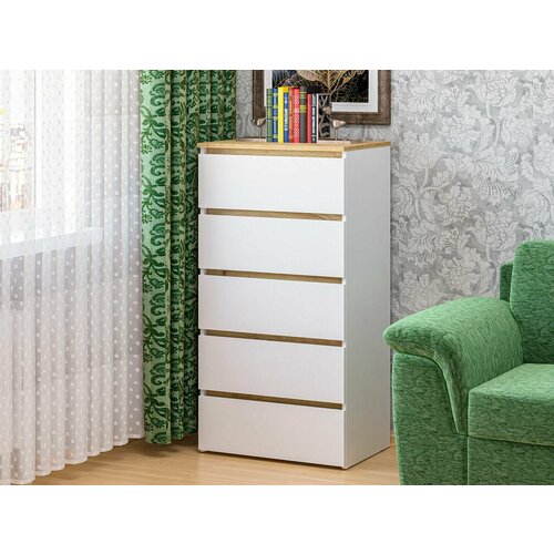 Комод высокий СКМ 29 БелыйКрафт золотой 7656₽