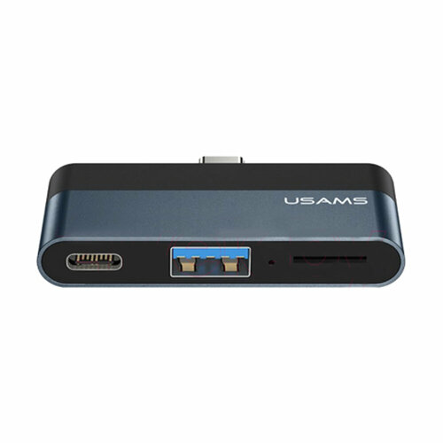 USB-концентратор Usams US-SJ491 3 гнезда 2 USB выход Type-C цвет серый тёмный 68100₽