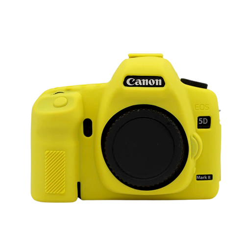 Защитный силиконовый чехол MyPads Antiurto для фотоаппарата Canon EOS 5D Mark II из мягкого качественного силикона желтый