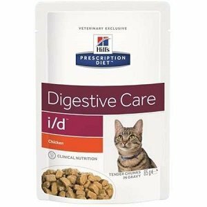 фото Влажный корм для кошек Hill's Prescription Diet i/d Digestive Care при расстройствах пищеварения, жкт, с курицей (кусочки в желе)