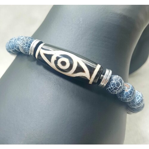 фото Браслет браслет-амулет, агат, размер 19 см, черный нет бренда