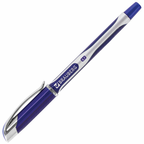 Ручка шариковая масляная BRAUBERG "Sigma Plus", корпус с печатью, узел 0,7 мм, линия 0,35 мм, синяя, OBP111 - фото №3
