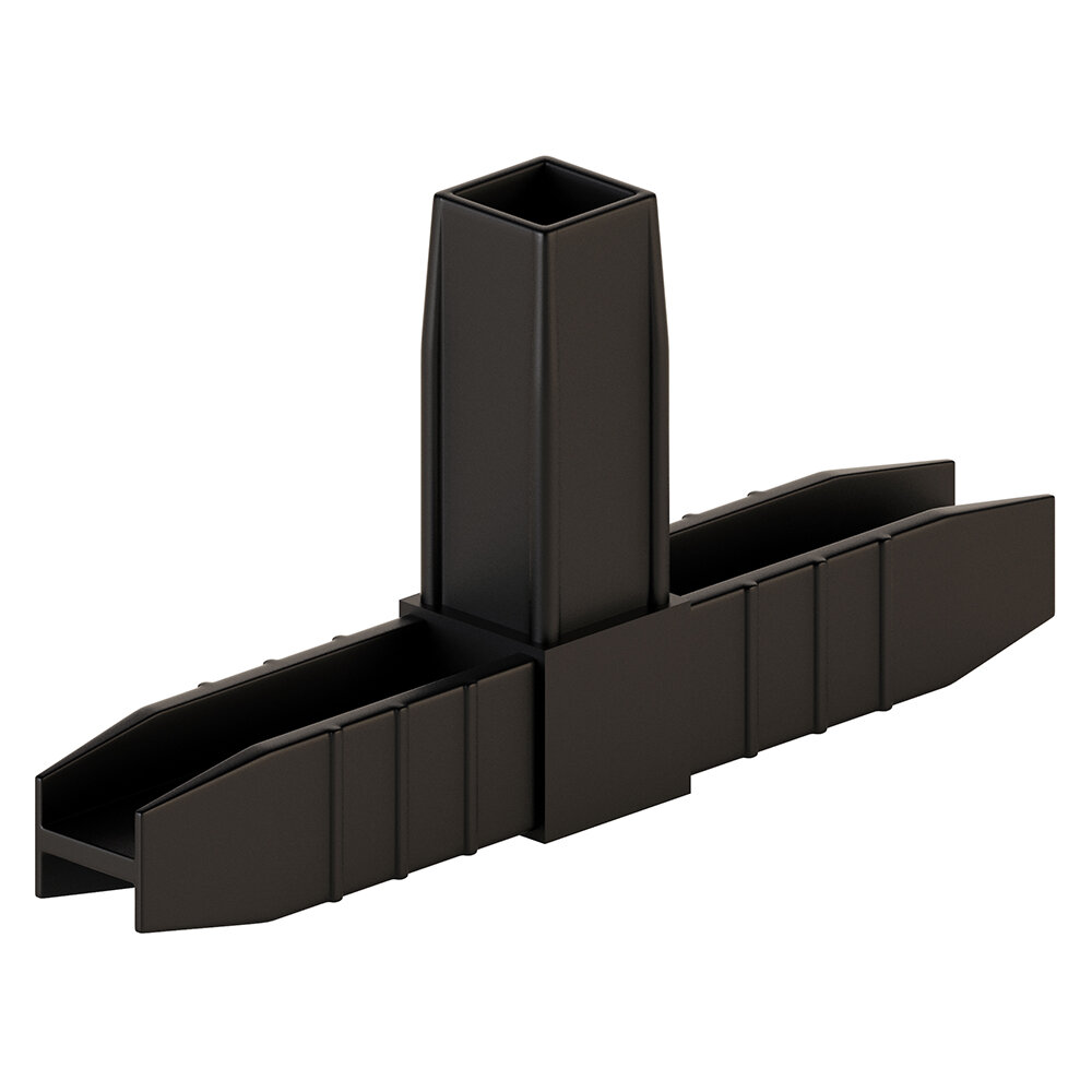 фото Соединитель для профиля квадратного сечения 3-палый (2D) черный