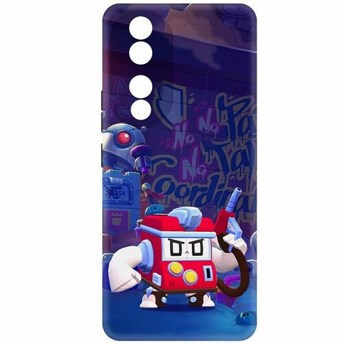 Чехол-накладка Krutoff Soft Case Brawl Stars - V8-БИТ для Honor 90 черный чехол накладка krutoff soft case brawl stars v8 бит для honor 70 черный