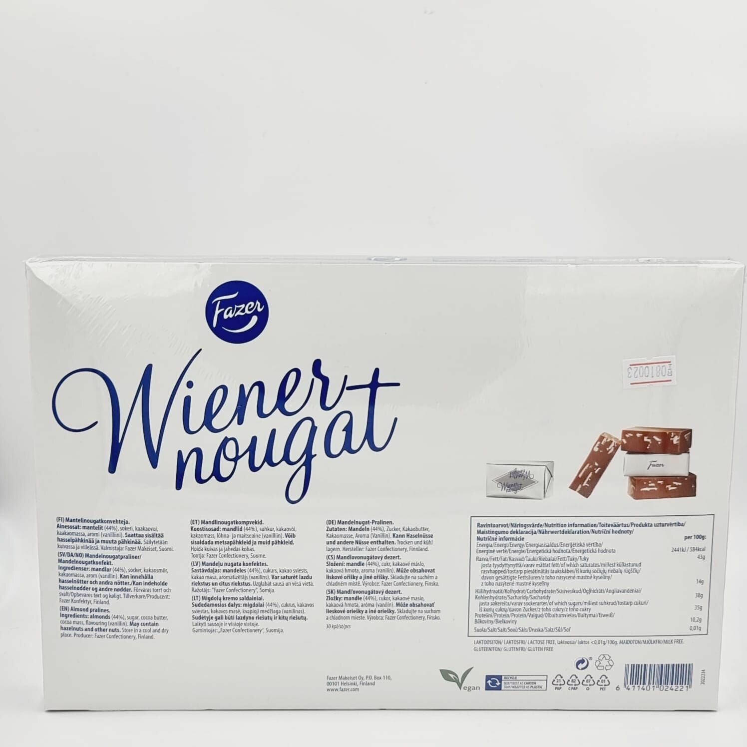 Пралине с миндалем и нугой Wiener Nougat 210 г (из Финляндии) - фотография № 3