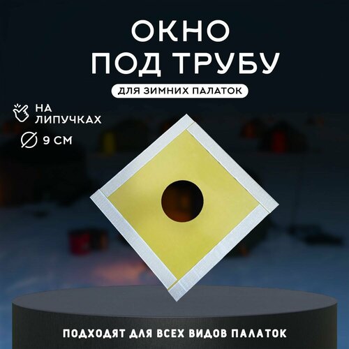 фото Окно для палатки под трубу 28х28 см стеклопластик желтое ln