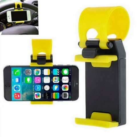 Держатель CAR steering для смартфона на руль автомобиля желтый