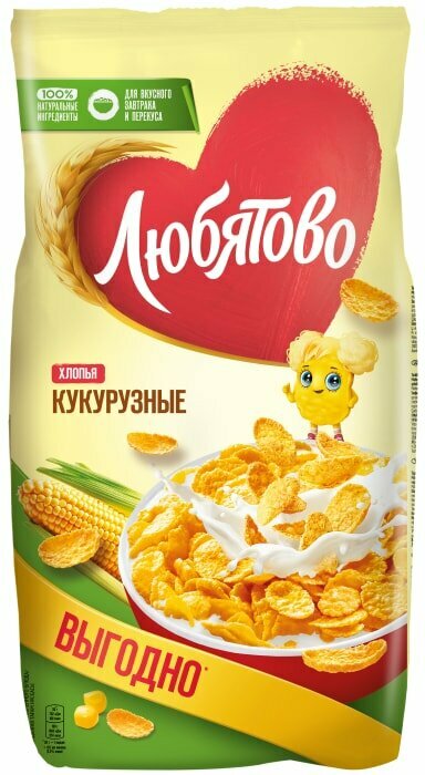 Хлопья Любятово Кукурузные 600г