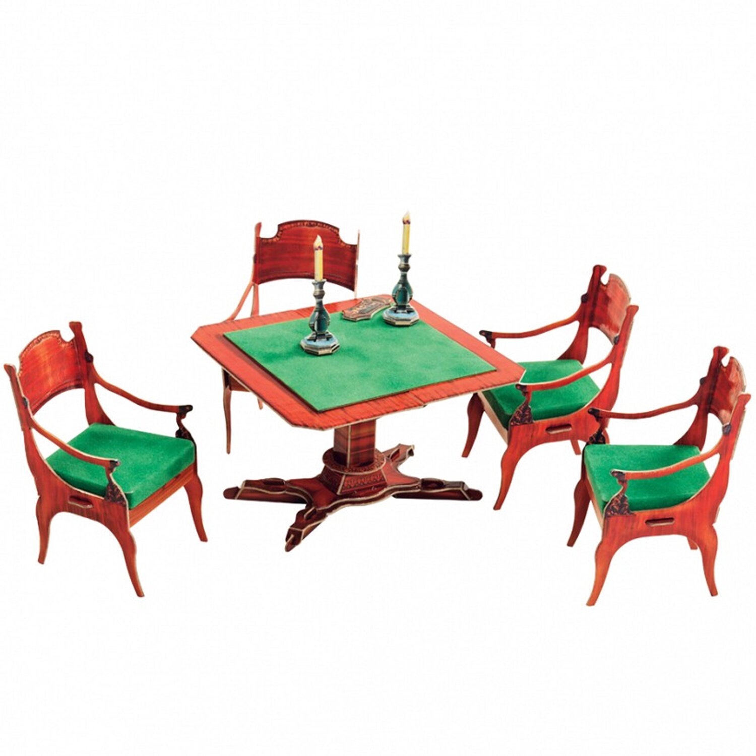 Сборная модель Умная Бумага "Ломберный стол с креслами из гостиной домика Нащокина", картон, от 7 лет