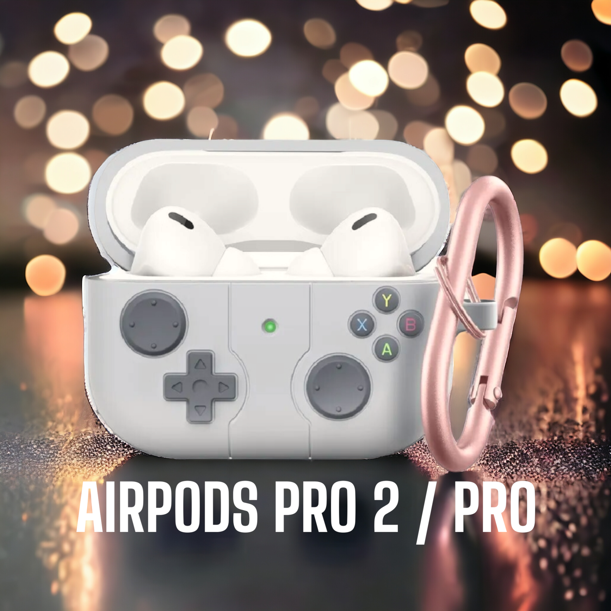 Защитный чехол для AirPods Pro / Pro 2 "геймпад" и держатель для наушников
