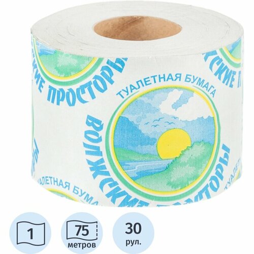 Туалетная бумага КНР Серая 1 слой 75 м втулка 30 рулонов 2023₽