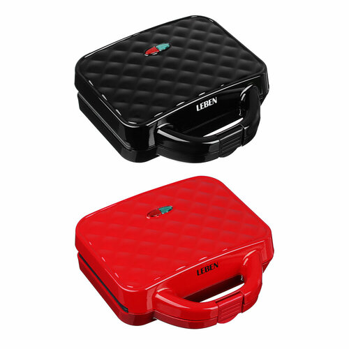 Leben вафельница 800 вт пластик нерж сталь антипригарное покрытие 240700₽