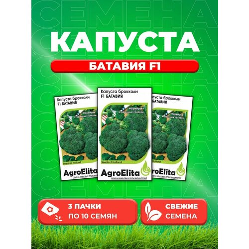 Капуста брокколи Батавия F1, 10шт, AgroElita, Bejo(3уп)