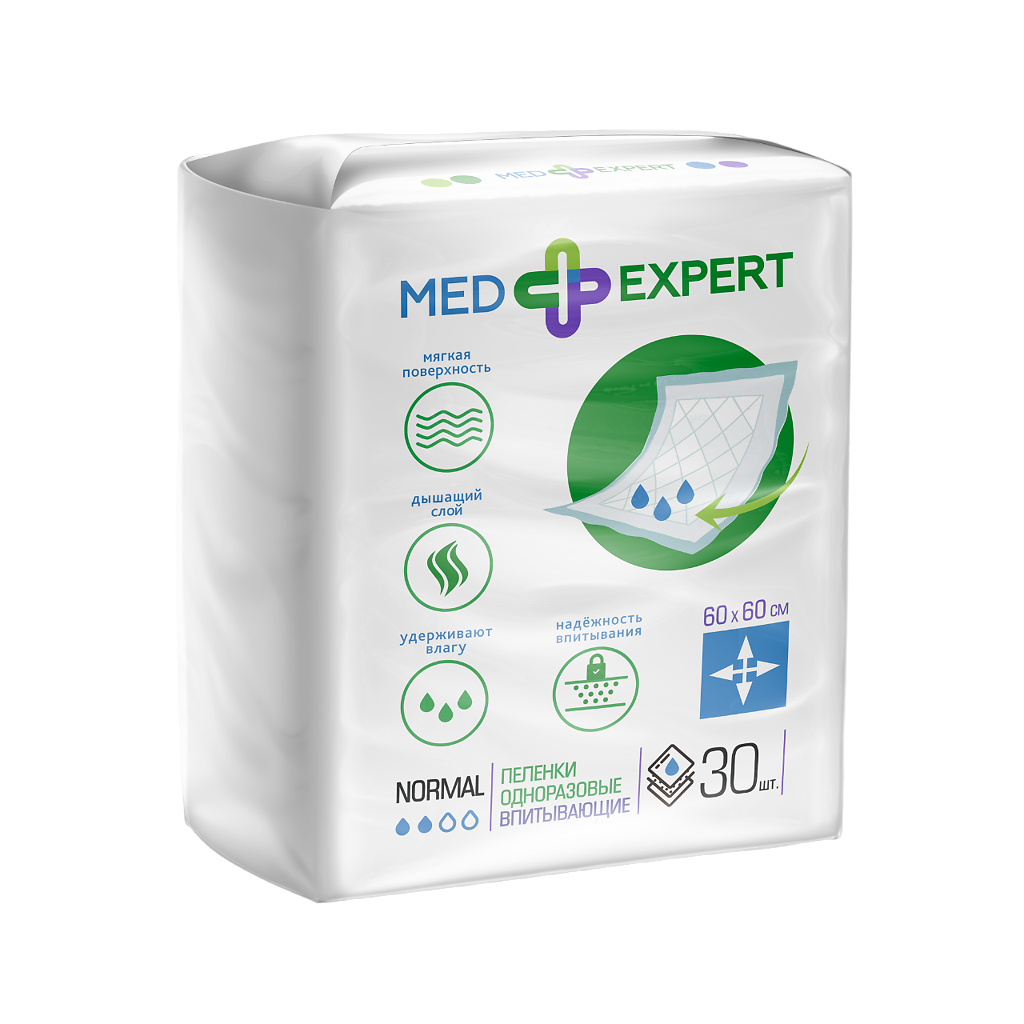 фото Med Expert Пеленки впитывающие Normal 60х60 см 30 шт