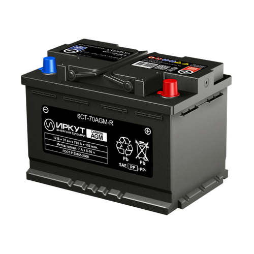 Аккумулятор иркут AGM 70Ач обратная полярность YT000000525