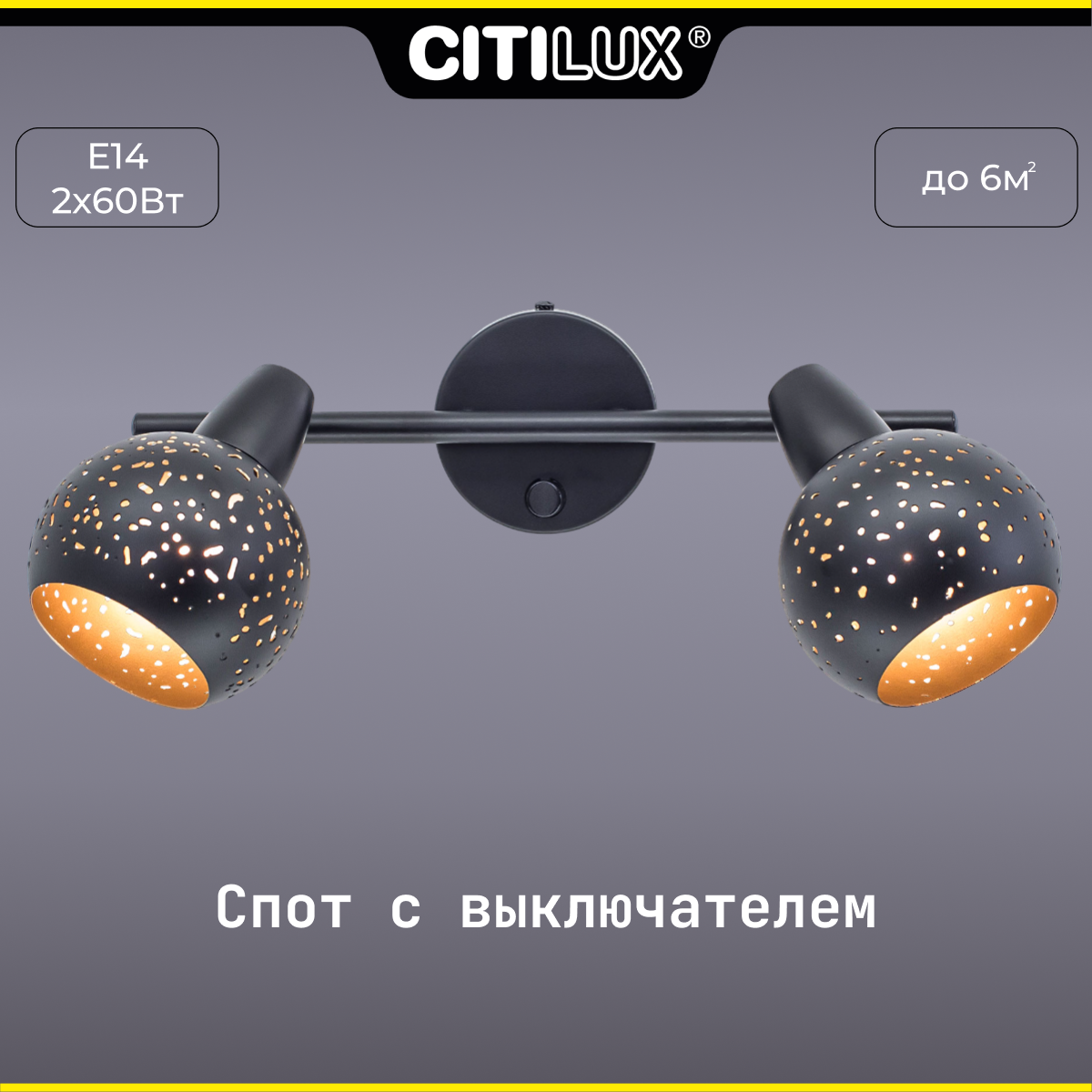 Citilux Деко CL504522 Спот поворотный с выключателем Чёрный