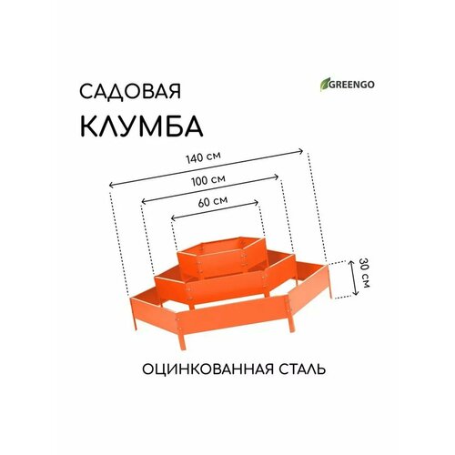 Клумба оцинкованная 3 яруса d 60100140 см h 45 см 6272₽