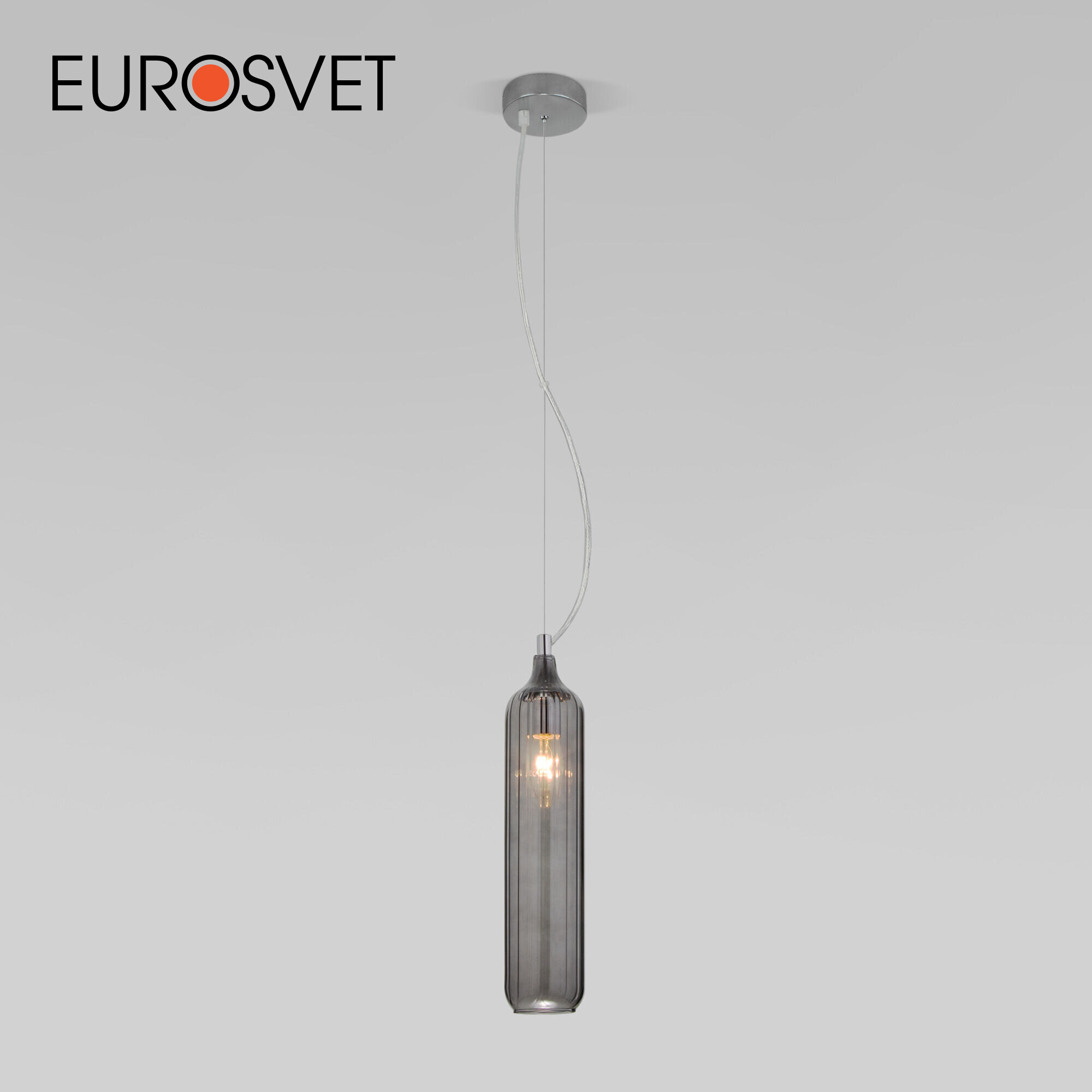 Подвесной светильник со стеклянным плафоном Eurosvet Siesta 50252/1 дымчатый IP20