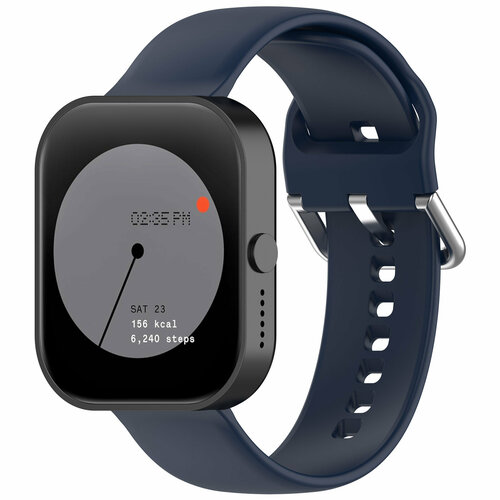 Силиконовый ремешок для CMF Watch Pro серебристая пряжка размер S ночной синий 301₽