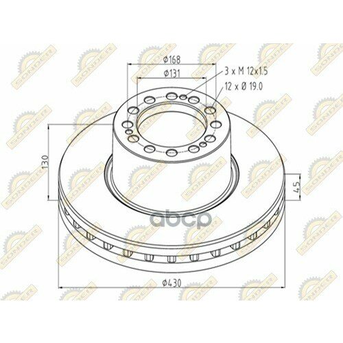 Диск Тормозной Saf Skrb9022k01 Sn7 430Х45х130мм 1Шт Sonder SONDER арт 160050074 17490₽
