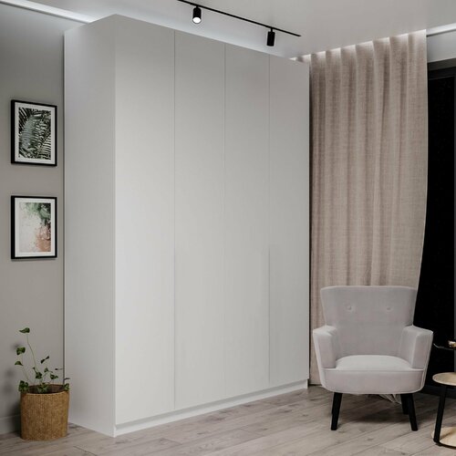 Шкаф распашной Фарелл 42 для одежды, ЛДСП Белый матовый, 160х40х190 см