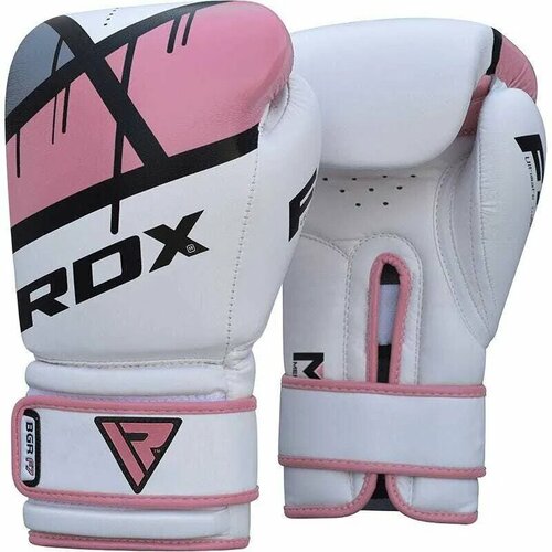 Перчатки тренировочные RDX F7 10oz бел/розов.