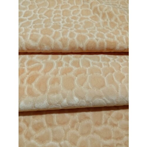 Ткань мебельная антивандальная . Флок. Цвет светло-оранжевый. Ширина 140 см.