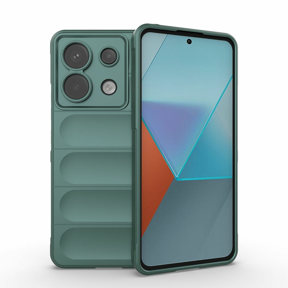 Противоударный чехол Flexible Case для Poco X6 5G зеленый