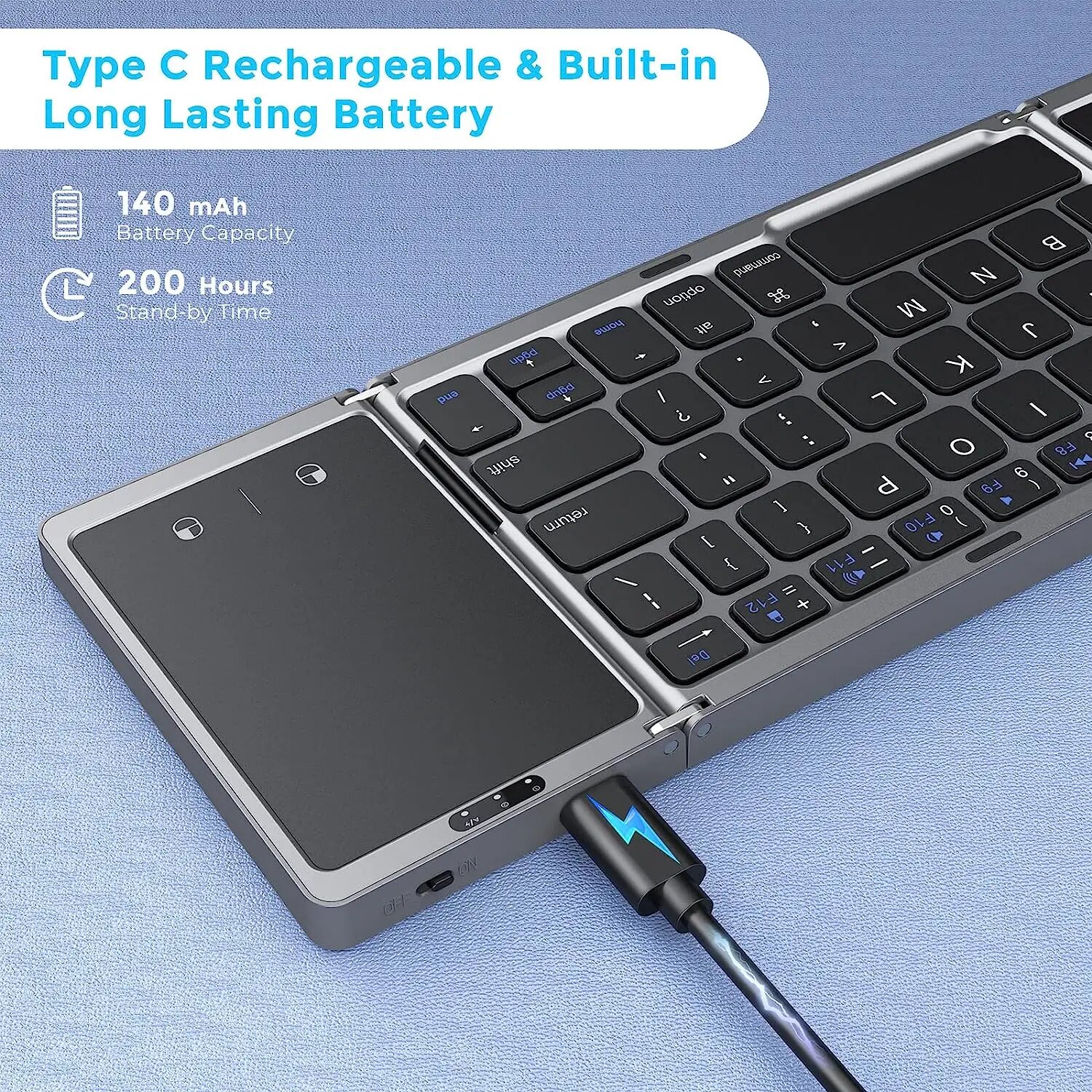 8Bitdo Steam Deck Foldable Bluetooth Клавиатура, Черный — фото 1