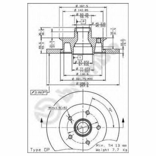 Тормозной диск Brembo - фото №1