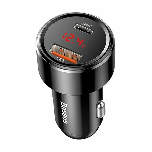Автомобильная зарядка Baseus USB + Type-C (CCMLC20C-01), 45W черный