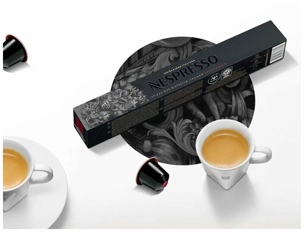 Кофе в капсулах Nespresso Ispirazione Ristretto Italiano Decaffeinato, 10 кап. в уп, 10 уп.
