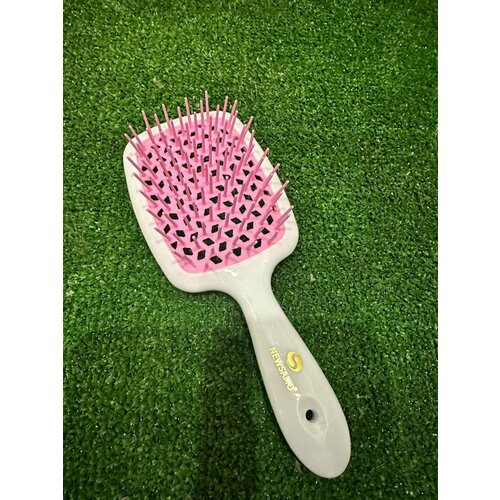 Белая массажная продувная расческа для влажных и вьющихся волос