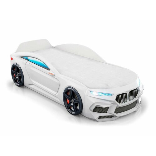 Кровать-машина Romack Ромео Белый С ящиком Без мягкого спойлера