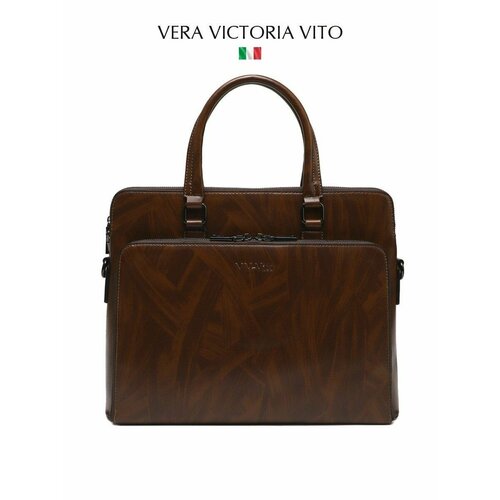 Портфель Vera Victoria Vito, фактура гладкая, коричневый
